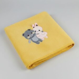 EMBROIDERY BORDER TOWEL IMPORTED - YELLOW PANDA COUPLE
