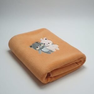 EMBROIDERY BORDER TOWEL IMPORTED - ORANGE PANDA COUPLE