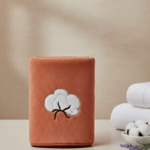 EMBROIDERY BORDER TOWEL IMPORTED - ORANGE COTTON EMOJI